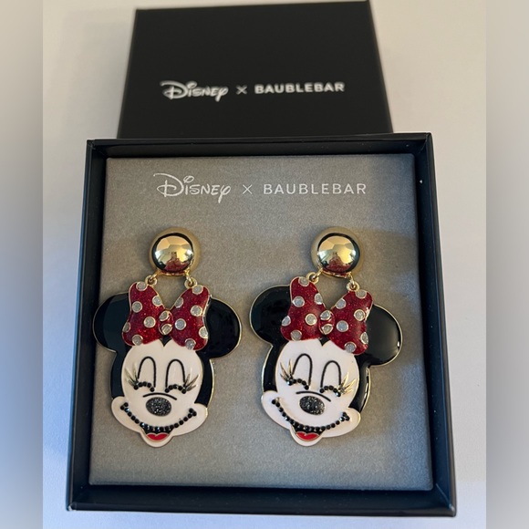 New Disney X Baublebar Statement Minnie Mouse Movable Dangle Earrings - Picture 2 of 16